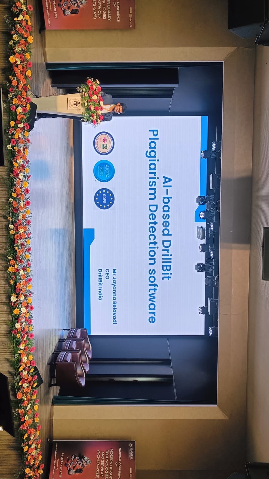 Mr Jayanna Belavadi, CEO DrillBit India, presenting at NCMLTS 2025